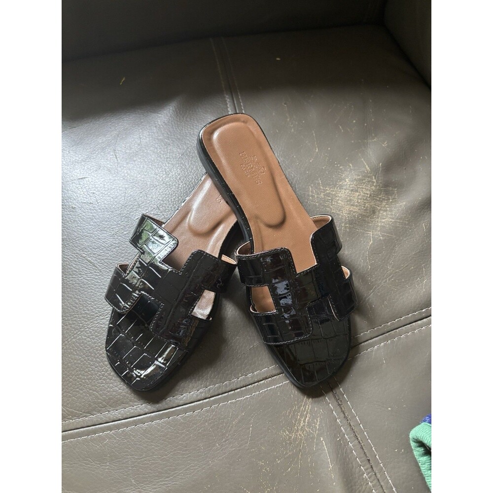 Summer Slip on Sandals  Black 6